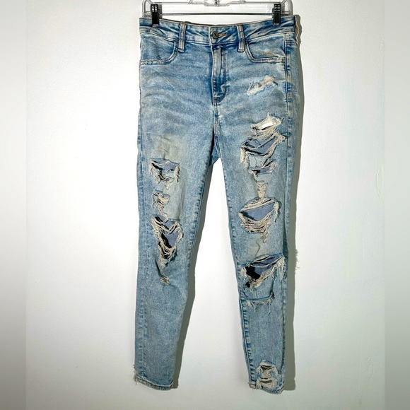 American Eagle Tattered Distressed Stretch Jeans - Picture 2 of 7